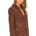 We Wore What SHAPED LONG BLAZER IN BROWN SNAKESKIN SZ 6 Photo 12