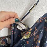 Victoria's Secret  Vintage Nightgown Navy Blue Bird Print Cowl Neck Mini Dress Photo 2