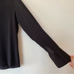 Max Mara  Silk Long Sleeve Button Down Shirt *Cufflinks Dark Brown Sz 8 Medium Photo 7