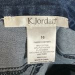 K. Jordan Skinny Jeans Womens 16 Dark Wash High Rise Silver Trim Stretch Classic Blue Photo 4