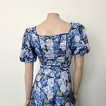 Rachel Parcell [] Blue Floral Puff Sleeve Lace Trim Spring Midi Dress NWT Size 8 Photo 4