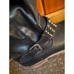 Women's Black Studded Buckle Boots Size 10M‎ zipper Motorcycle Biker Penelope Photo 6