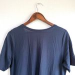 J Jill Womens Dresss Maxi Blue Floral Knit Pockets Shirt Sleeve Size Size M Photo 3