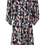 Zadig & Voltaire  Raspali Print Mini Dress Sz Small Floral Drop Waist Puff Sleeve Photo 0