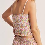 Love Shack Fancy Sarai Cropped Ruffle Cami In Floral Fruity Punch New Small Photo 2