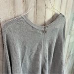 Philosophy  Gray Ribbed Batwing Drop Shoulder Exposed Zipper Sweater Photo 4