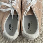 ASOS  Design‎ Women's Lace Up Embroidered Platform Canvas Sneaker Shoes Pale Pink Photo 3