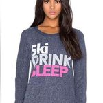 Chaser SKI DRINK SLEEP GRAPHIC LONG SLEEVE BLUE HEATHERED SWEATSHIRT M Photo 0