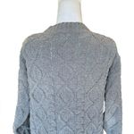 POL Chunky Cable Knit Cardigan Sweater Soft Plush Button Front Womens Small Gray Photo 6