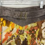 Vtg Think Tank Womens Silk Suede Wrap Skirt Belted Brown Earthy Retro Artsy Sz 8 Photo 1
