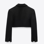 ZARA blazer cropped suit jacket black casual business Photo 4