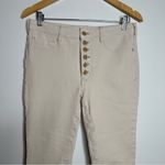 Pilcro Anthropologie Cream High-Rise Button-Fly Skinny Corduroy Pants Size 30 Photo 3