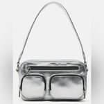 ZARA NWT Silver Metallic Shoulder Bag Photo 0