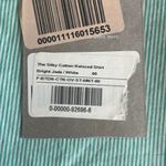 Everlane  Womens 00 Silky Cotton Relaxed Shirt Green White Stripe Long Sleeve NEW Photo 5