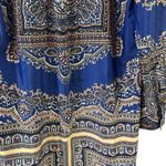 Antonio Melani  Blue Paisley Half Button Up Long Roll Tab Sleeve Shirt Dress Sz 4 Photo 13