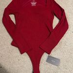 Klassy Network square neck red sweater bodysuit Photo 0