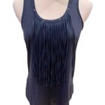 Jessica Simpson  Western Shirt Fringe Blue Festival Racerback S Photo 0