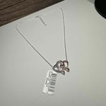 Interlocking Hearts Two Tone Pendant Crystal Necklace NWT $50 Kohl’s Silver Photo 2