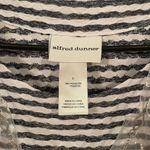 Alfred Dunner  Classics Stripe Texture Knit Top With Necklace Navy/White Size L Photo 2