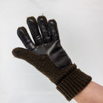 Interpur Vintage Brown Knit Fabric Vinyl Patch Gloves Womens One Size Photo 6