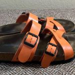 BIRKENSTOCK BIRKIS NEPAL SANDALS ORANGE Criss Cross Straps Sz 36 Casual Comfy Photo 0