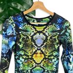 Topshop  Jewel Tone Snake Print Long Sleeve Midi Dress Photo 6