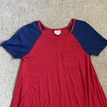 LuLaRoe Good condition red & blue‎ baseball tee-  Carly dress size XXS Photo 2