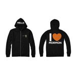 The Book of Mormon Hello Zip Hoodie LARGE Black Photo 1
