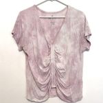 American Eagle  Soft & Sexy T Cinch Front Tee Lilac Lavender Purple Boho Cropped Photo 1