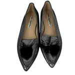 Karl Lagerfeld  Dalli Bow Pom Pom Metallic Silver Pointy‎ Flats Size 6.5 Photo 1