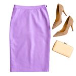 Ungaro Parallele Lavender Leather Pencil Skirt Size 8 Made in Italy in EUC Purple Photo 1