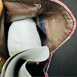 Gracosy Women 8.5 39 Leather Block Heel Ankle Boots Handmade Multicolor w/Zipper Purple Photo 4