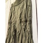 XCVI Pasquel Pant Raw Hem Wide Leg 100% Linen Pull On Foldwaist Green Size Large Photo 4