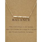 Boutique NEW Balance Bar Necklace Gold Minimalist Pendant Delicate Chain Jewelry Gift Photo 1