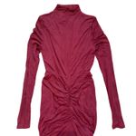 Ronny Kobo Scorpio Long Sleeve Mesh Dress in Burgundy, Size L Red Size L Photo 7