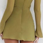House Of CB MISTRESS ROCKS Olive Long Sleeve Cutout Mini Dress XS Photo 1