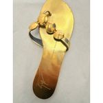 Giuseppe Zanotti  Disc-Detailed Flat Thong‎ Sandals Gold Metallic Leather Size 39 Photo 1