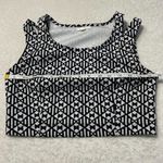 Anthropologie Mine Print Crop Top Womens Size M Black White Split Shoulder Strap Photo 6