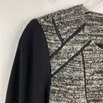 Ann Taylor Black White Tweed Mixed Media Full Zip Blazer Jacket 0 Photo 2