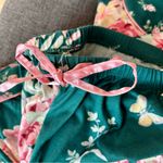 Flora Nikrooz 2-piece Floral Pajama Set, Long Sleeve, Green, Pink, Size S Photo 4