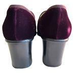 Fendi Authentic Size 36.5 Purple Velvet Heeled Logo Loafers 6.5 Photo 1