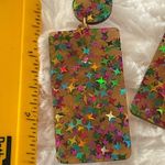 Acrylic retro star pierced earrings Red Photo 2