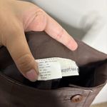 Newport News  Brown Leather Vintage Mini Skirt Sz 14 Photo 4