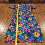 Vintage short sleeve floral tropical mod peplum pleated pin up retro dress Pink Photo 7