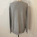 Athleta  Nopa merino wool side lace up sweater light gray S Photo 3