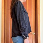 ANINE BING  Faded Black Distressed Tencel Button-Down Shirt Womens XS Photo 4