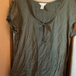 Christopher & Banks  Olive Short Sleeve Top xl Photo 0