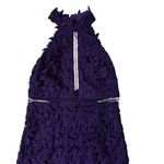 Bardot Gemma Purple Open Back Embroidered Halter Pencil Dress Women 4/XS | 35-7 Photo 2