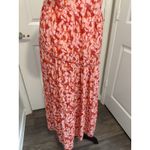 Rungolee Scarlette 100% Silk Red Pink Floral Ruffle Midi Dress Size L Rare Size L Photo 1