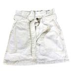 Free People  High Waisted Belted White Denim Belted Skirt Size 0 XS Boho Western Photo 3